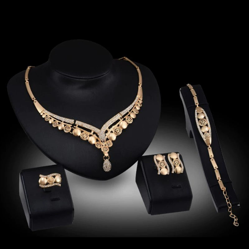 Fashion Inlaid Jewel Rhinestone Clavicle Chain Women's Banquet Earrings