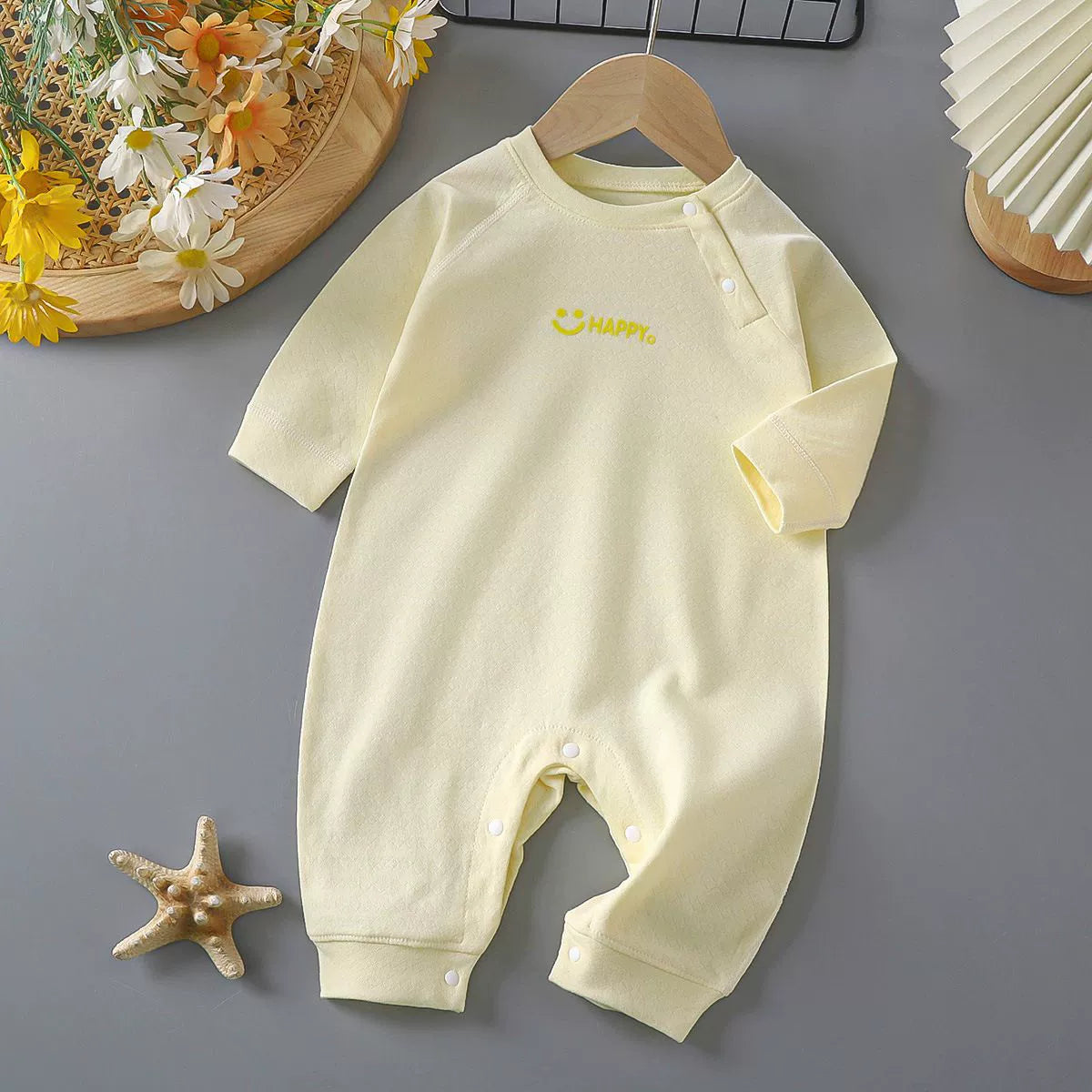 Newborn Baby Spring Autumn Pure Cotton Long Sleeves Jumpsuit Romper