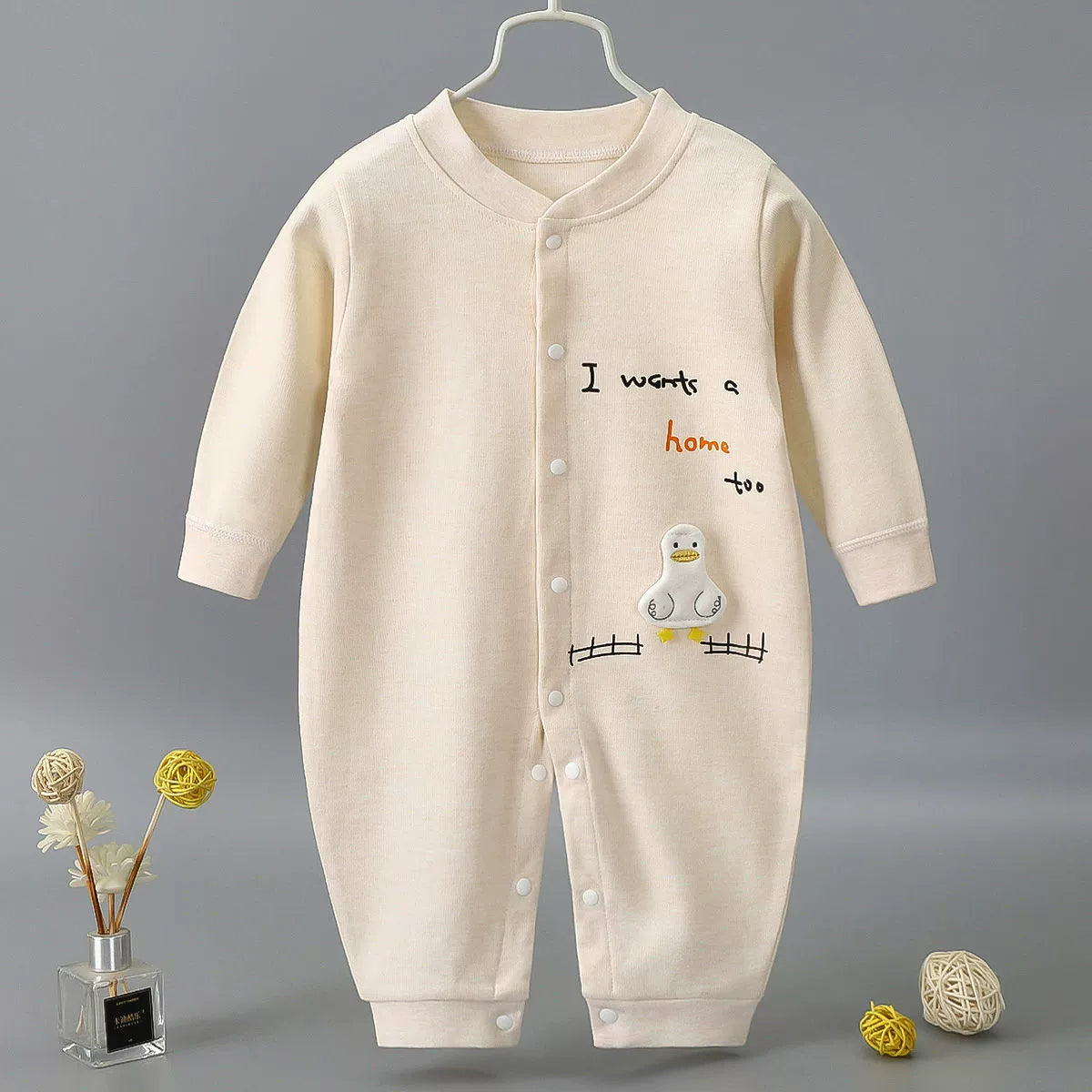 Newborn Baby Spring Autumn Pure Cotton Long Sleeves Jumpsuit Romper