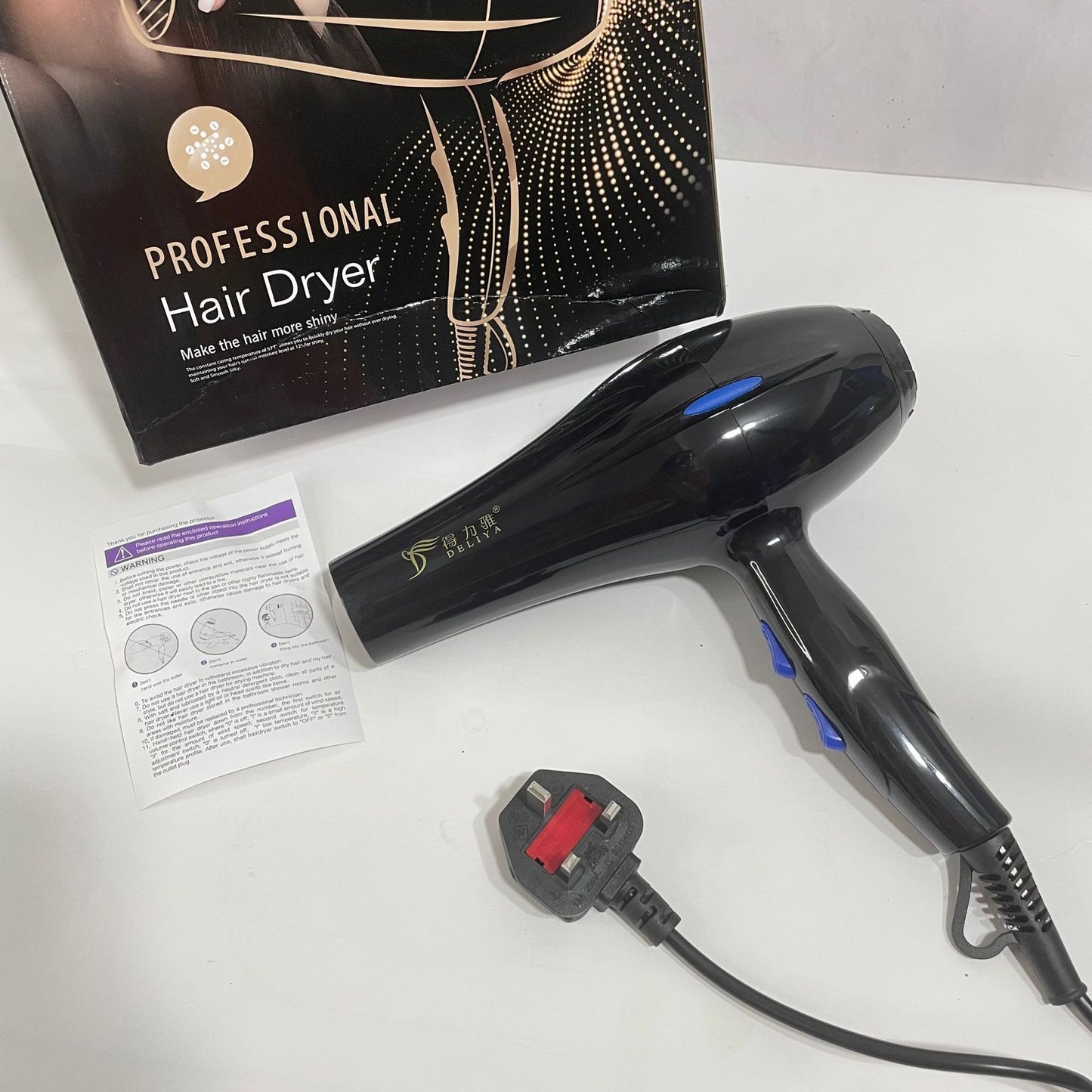 Large Hair Dryer Hot and Cold Hair with High Power For Home