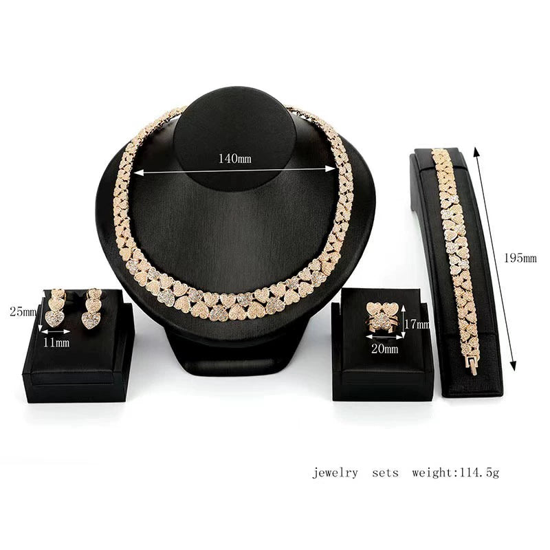 Fashion Inlaid Jewel Rhinestone Clavicle Chain Women's Banquet Earrings