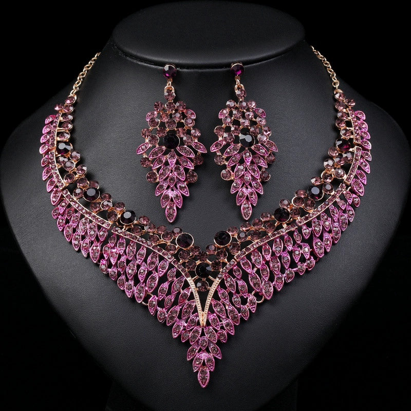 Women's Geometric European and American-Style Luxury Gemstone Necklace Dress