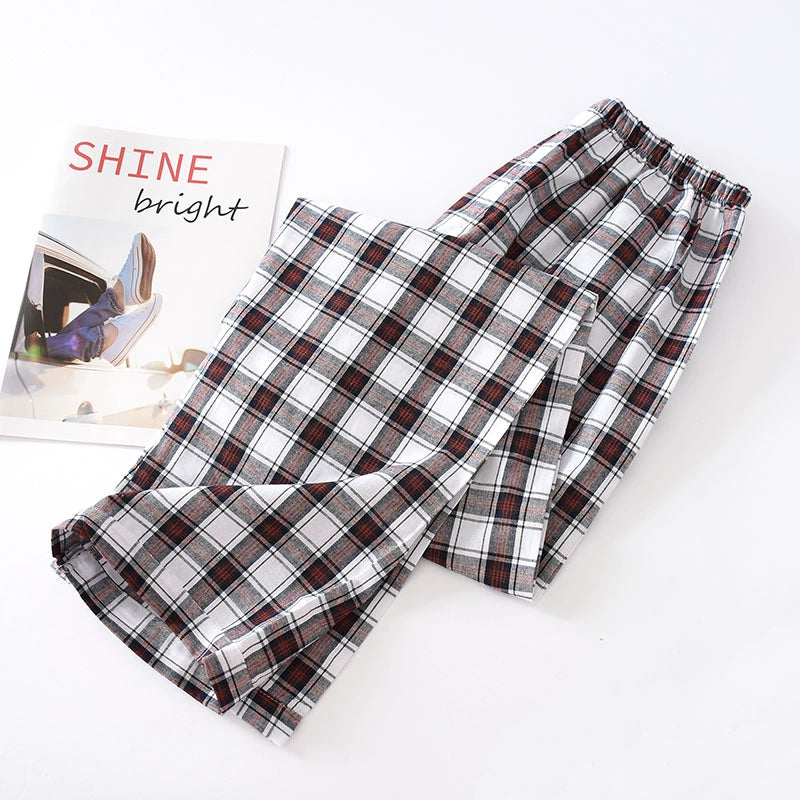 Men Pure Cotton Spring and Summer Pajama Pants