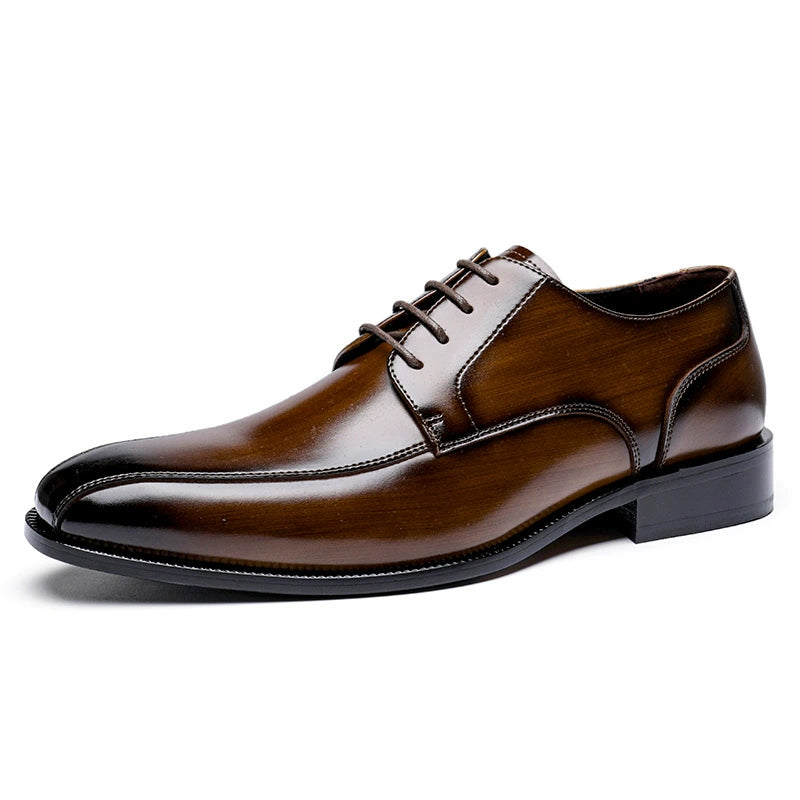 Men's Breathable Square Toe Leather Shoes