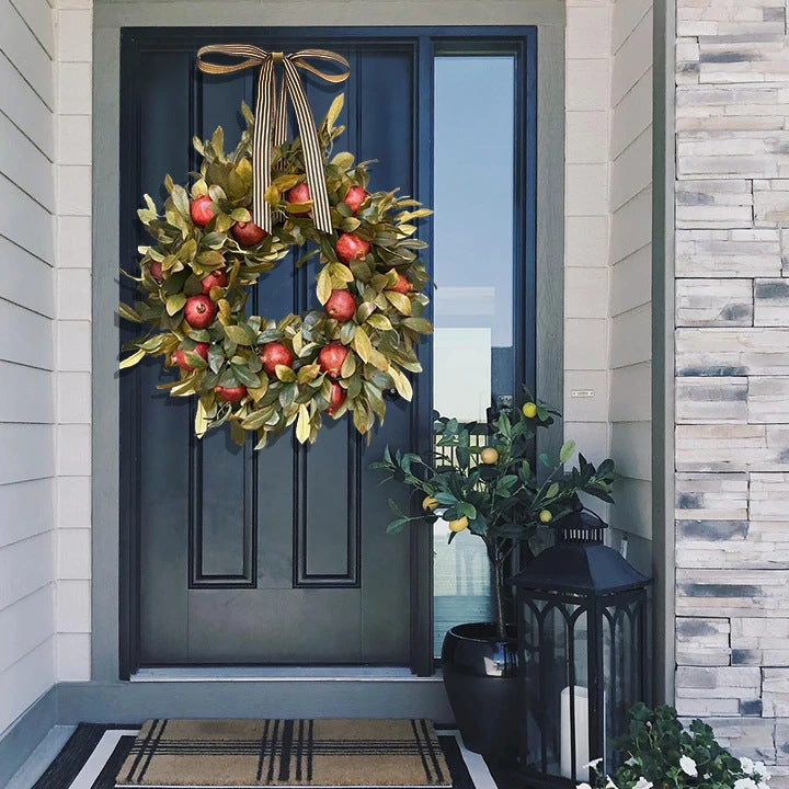 Front Door Pomegranate Blossom Autumn Spring Wreath