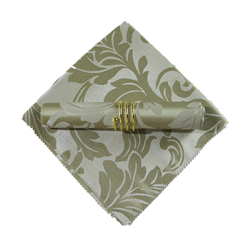 10-Piece High-End Jacquard Napkin Cloth and Rings Home Restaurant Banquet Napkin Cloth 48 * 48cm
