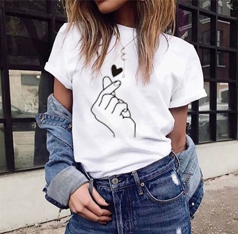T-Shirts Short Sleeves Round Neck Cartoon Printing Comfortable