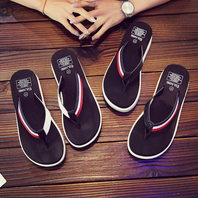 Outdoors Waterproof Beach Wedge Flip-Flops Thick Bottom
