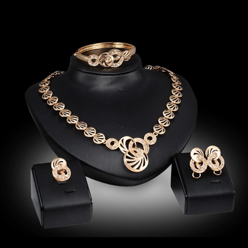 Fashion Inlaid Jewel Rhinestone Clavicle Chain Women's Banquet Earrings