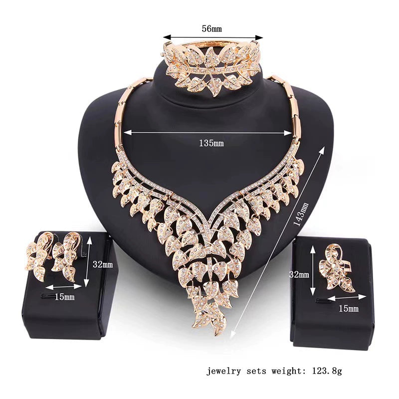 Fashion Inlaid Jewel Rhinestone Clavicle Chain Women's Banquet Earrings