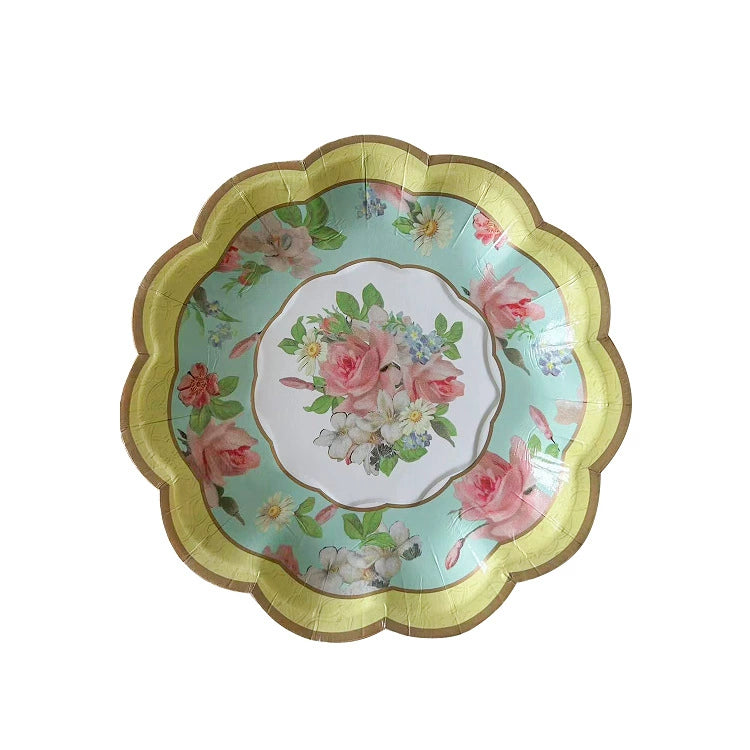 Chinese Style Dessert Tea Time Party Tea Break Paper Plates