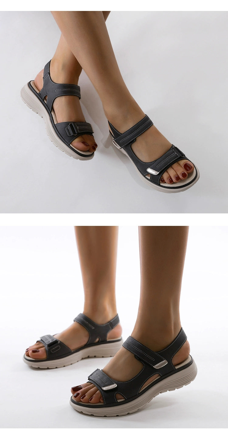 One-Strap Comfortable Sports Velcro Mid-Heel Lightweight Sandals