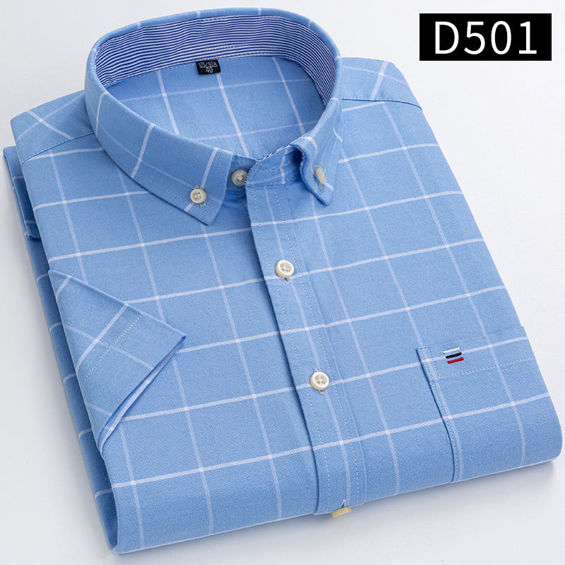 Casual Oxford Men's Short-Sleeved Dress Shirts