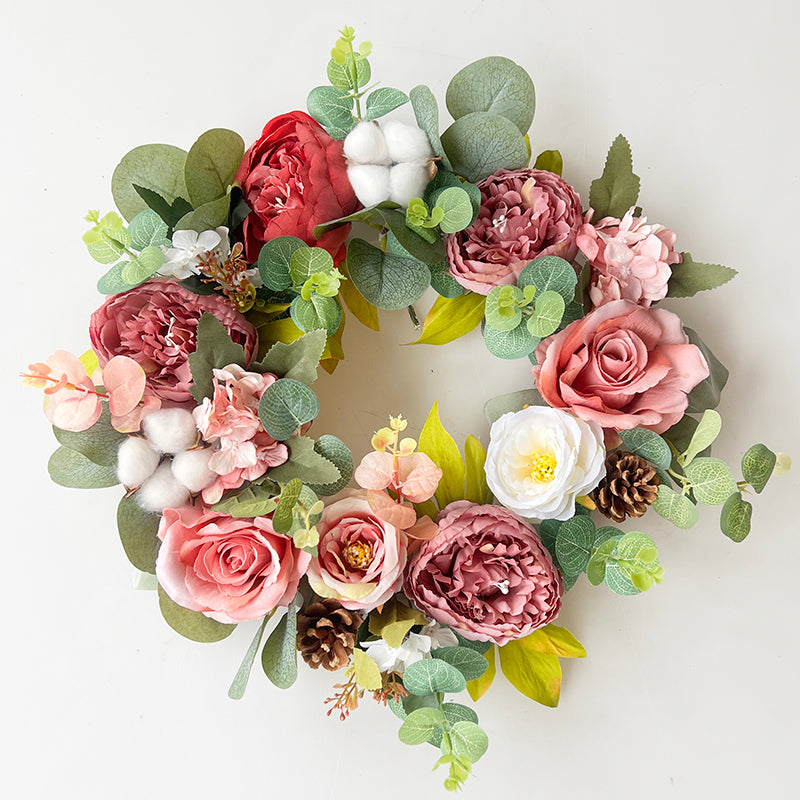 30cm Artificial Floral Car Wedding Wreath Decoration