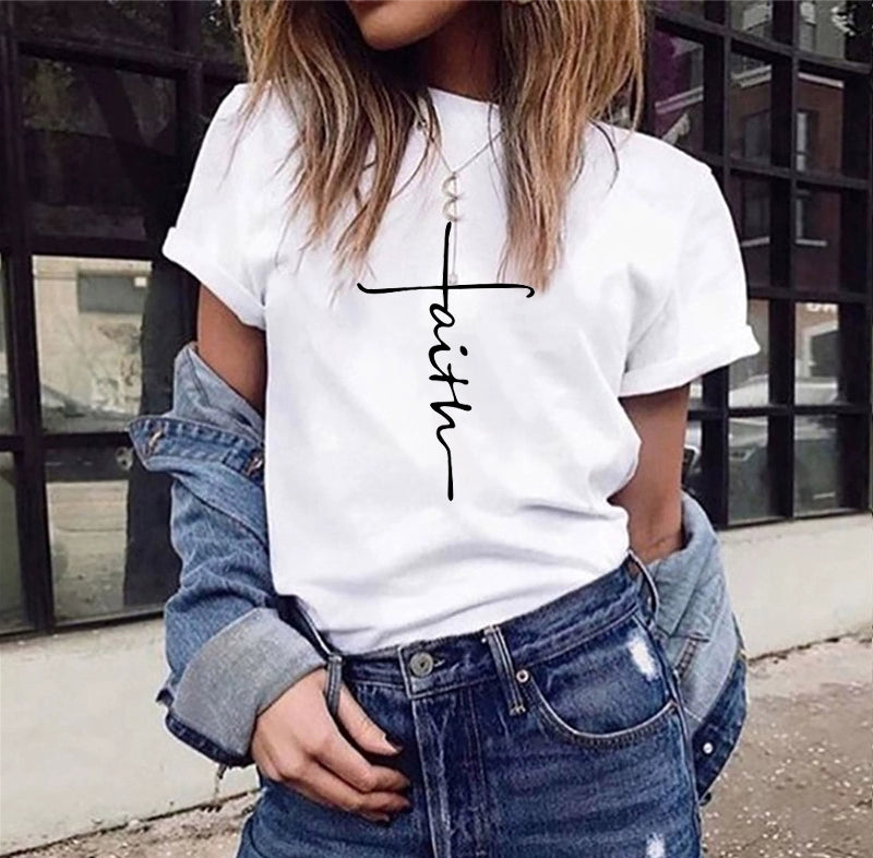 T-Shirts Short Sleeves Round Neck Cartoon Printing Comfortable