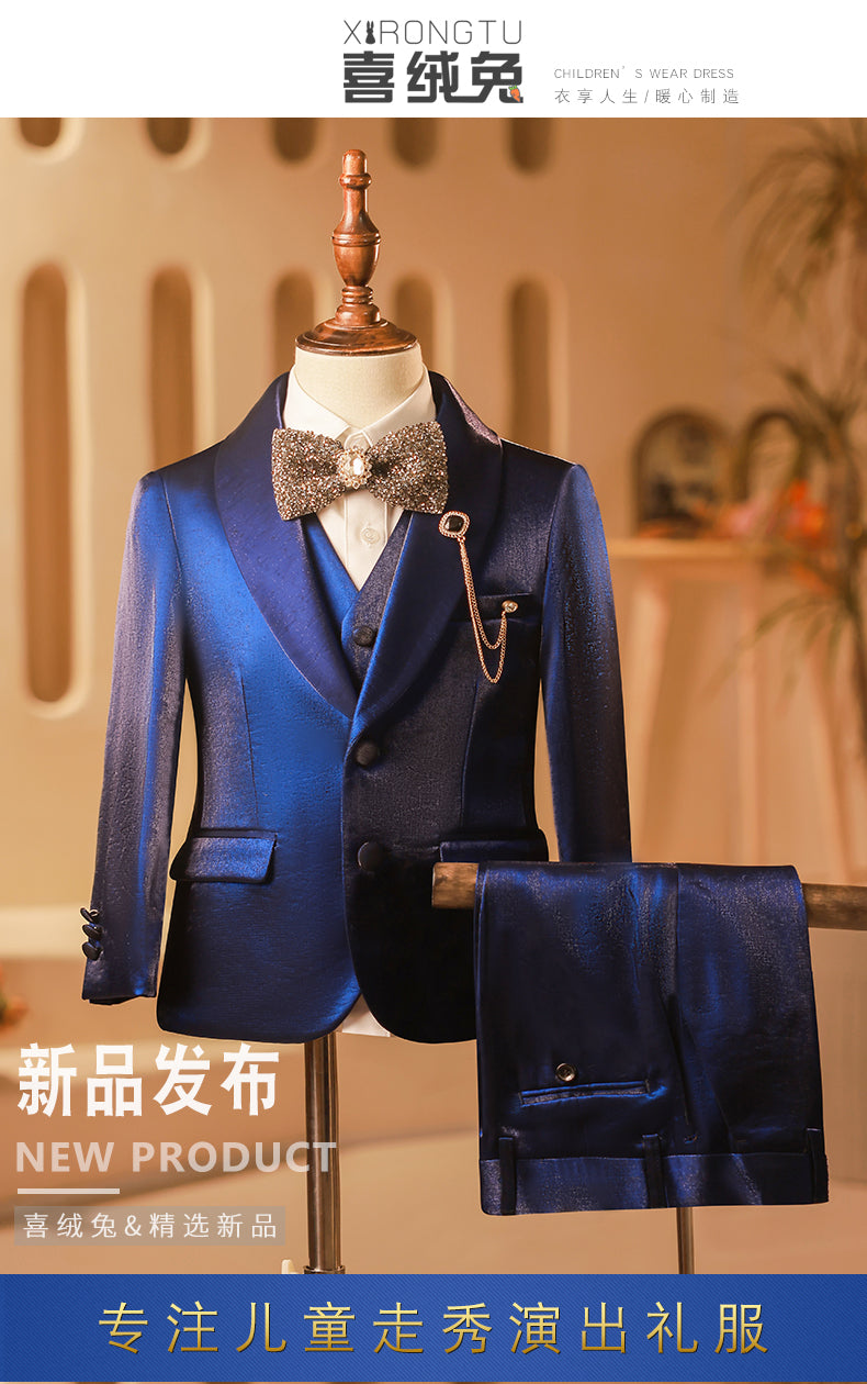 Elegant British Catwalk Boy's Spring Suit Two Pieces Handsome