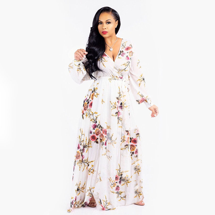 Printed Fashion Floral Beach Dress Fashion Print Fashion Floral Beach Dress