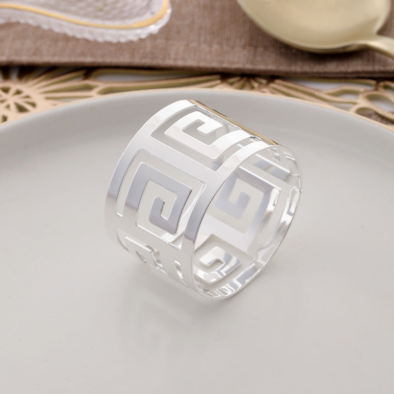 10-Piece High-End Jacquard Napkin Cloth and Rings Home Restaurant Banquet Napkin Cloth 48 * 48cm