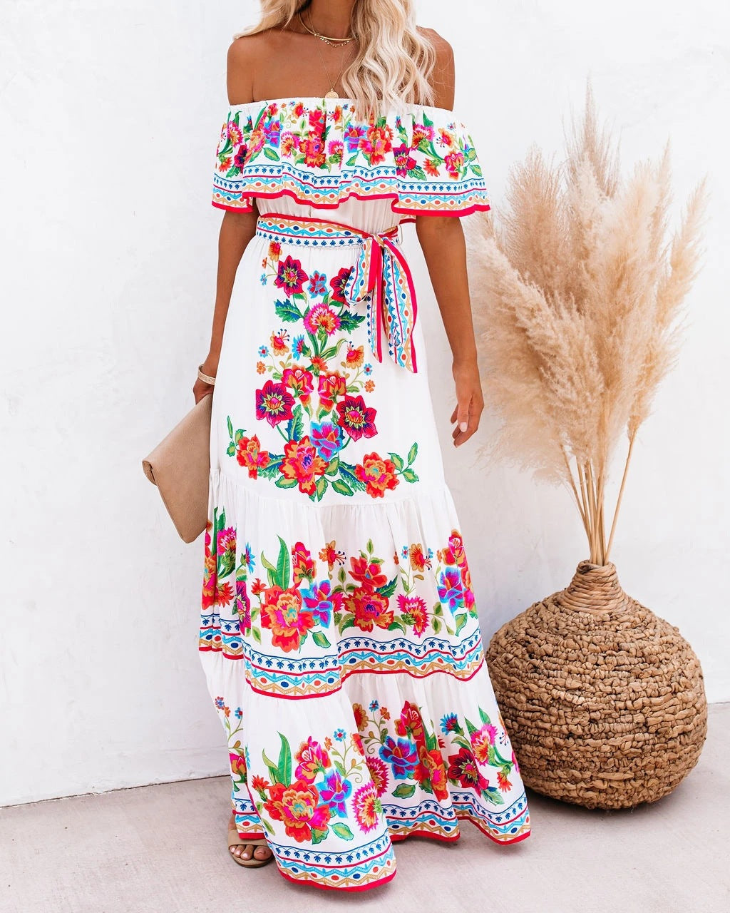 Women Summer Sexy Tie-Dye Stitching Print Dress