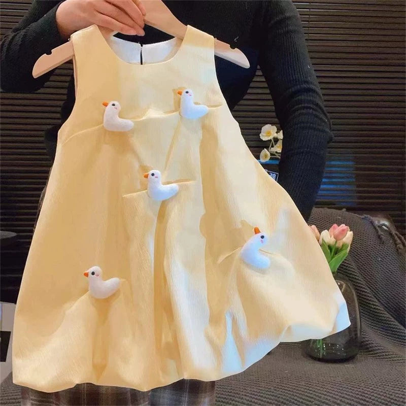 Summer K-style Sleeveless Vest Dress Baby Bows