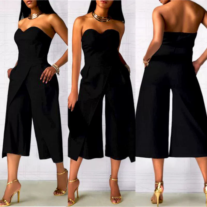 Ladies Fashion Loose Long Sleeveless Jumpsuit