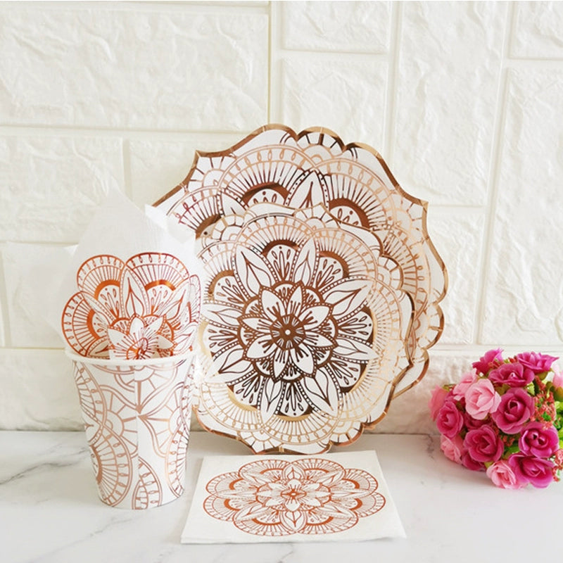 Rose Paper Banquet Afternoon Tea Holiday Supplies Plate