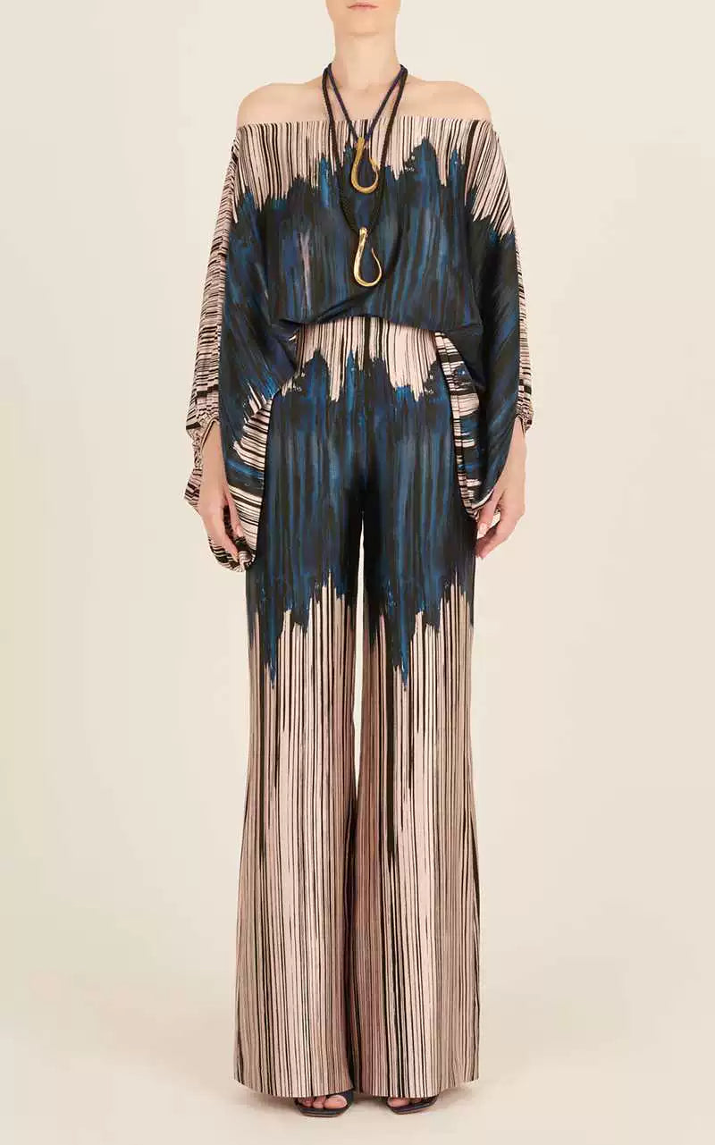 Women's Loose and Irregular off-Neck Wide Leg Pants