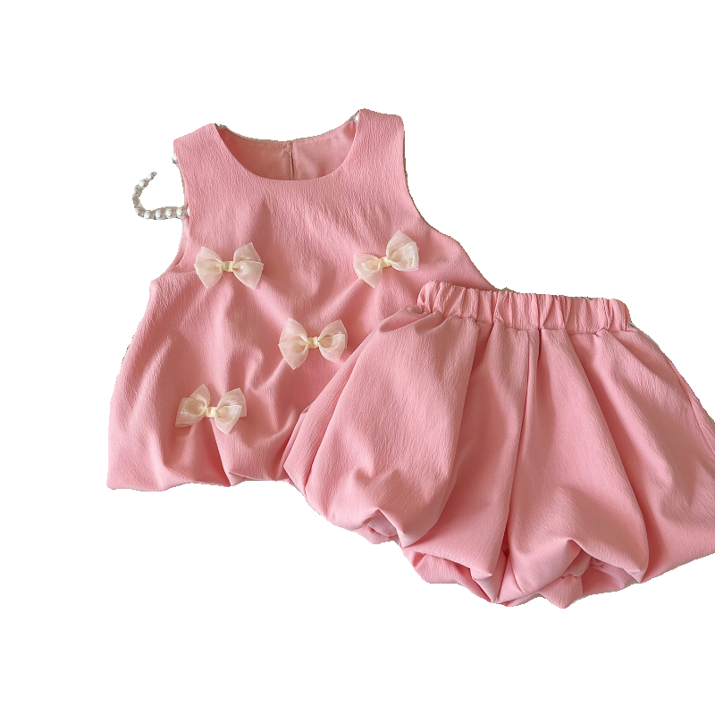 Summer K-style Sleeveless Vest Dress Baby Bows