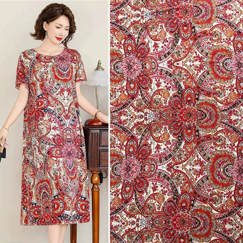 Silk Synthetic Cotton Rayon Cloth Mulberry Summer Loungewear Pajamas Dress