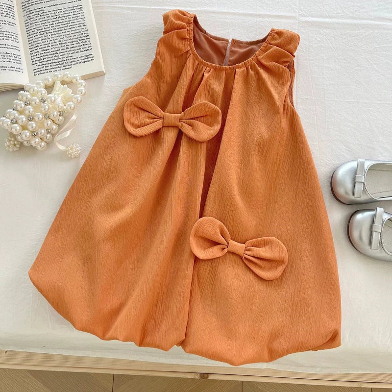 Summer K-style Sleeveless Vest Dress Baby Bows