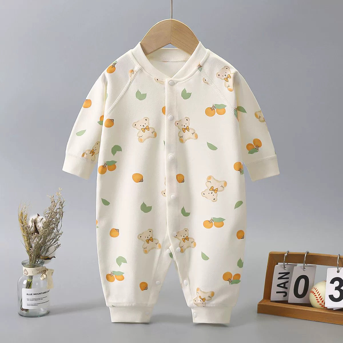 Newborn Baby Spring Autumn Pure Cotton Long Sleeves Jumpsuit Romper