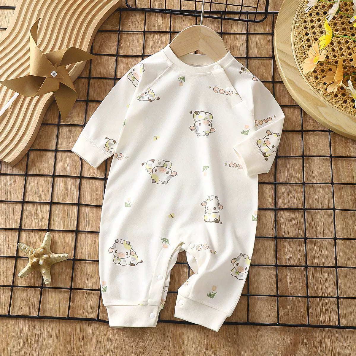 Newborn Baby Spring Autumn Pure Cotton Long Sleeves Jumpsuit Romper