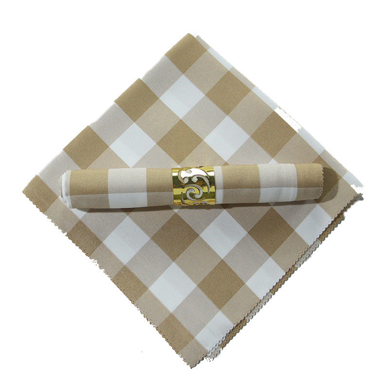 10-Piece High-End Jacquard Napkin Cloth and Rings Home Restaurant Banquet Napkin Cloth 48 * 48cm
