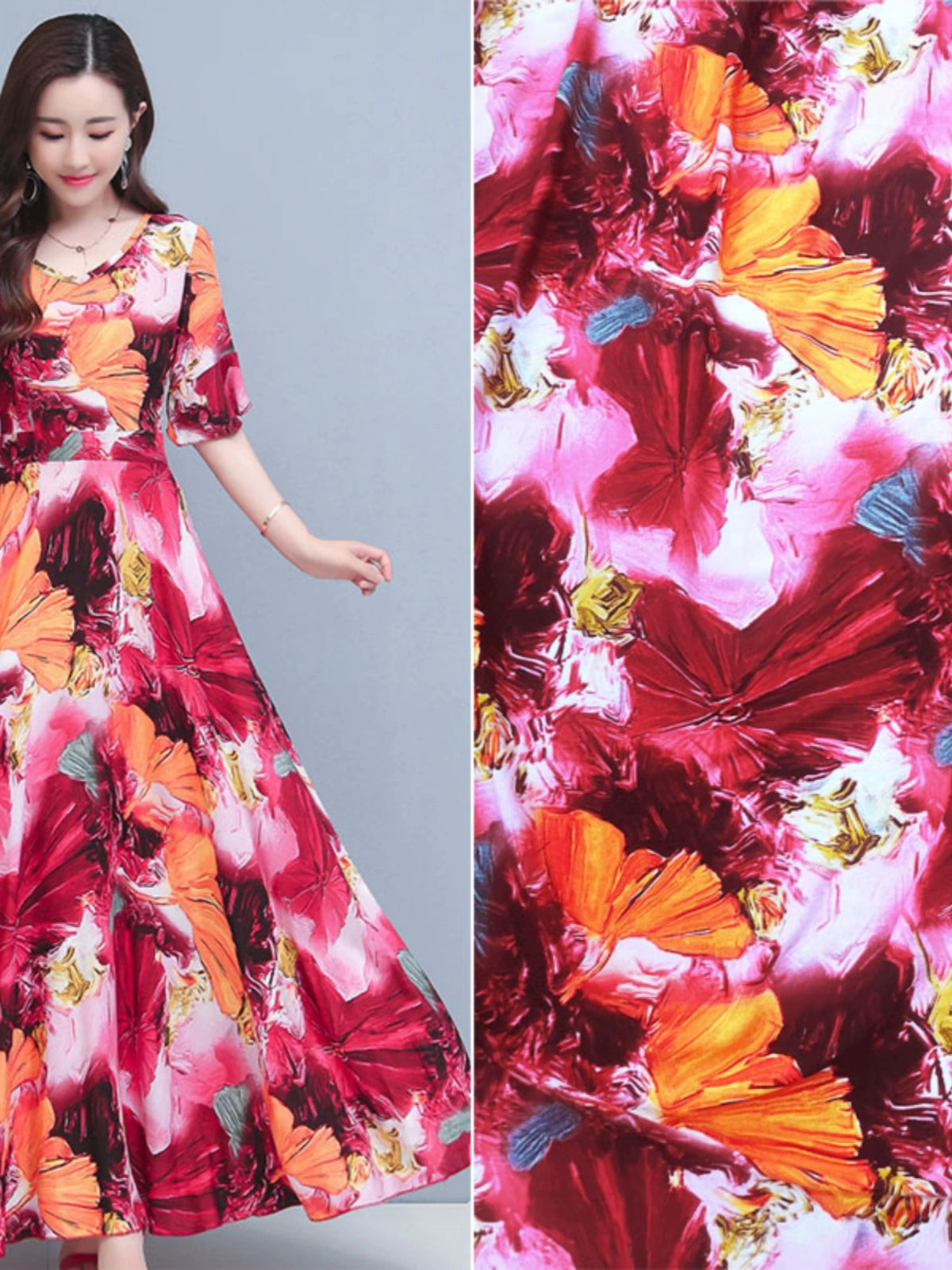 Silk Synthetic Cotton Rayon Cloth Mulberry Summer Loungewear Pajamas Dress