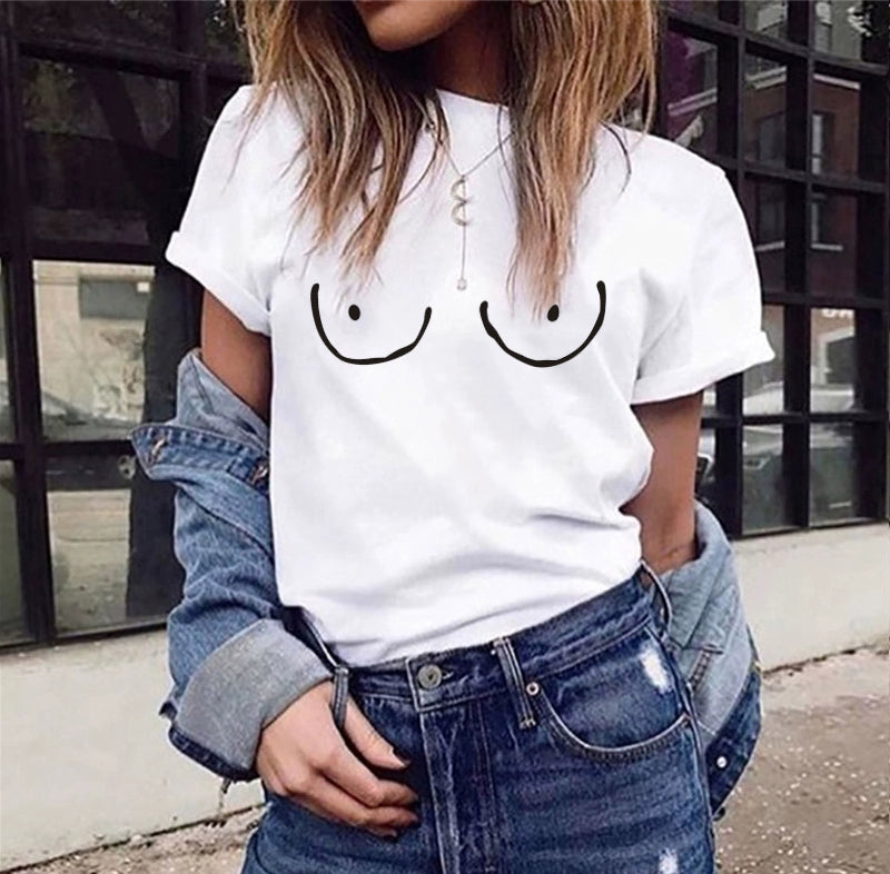 Short Sleeve T-Shirts Round Neck Cartoon Printing Comfortable