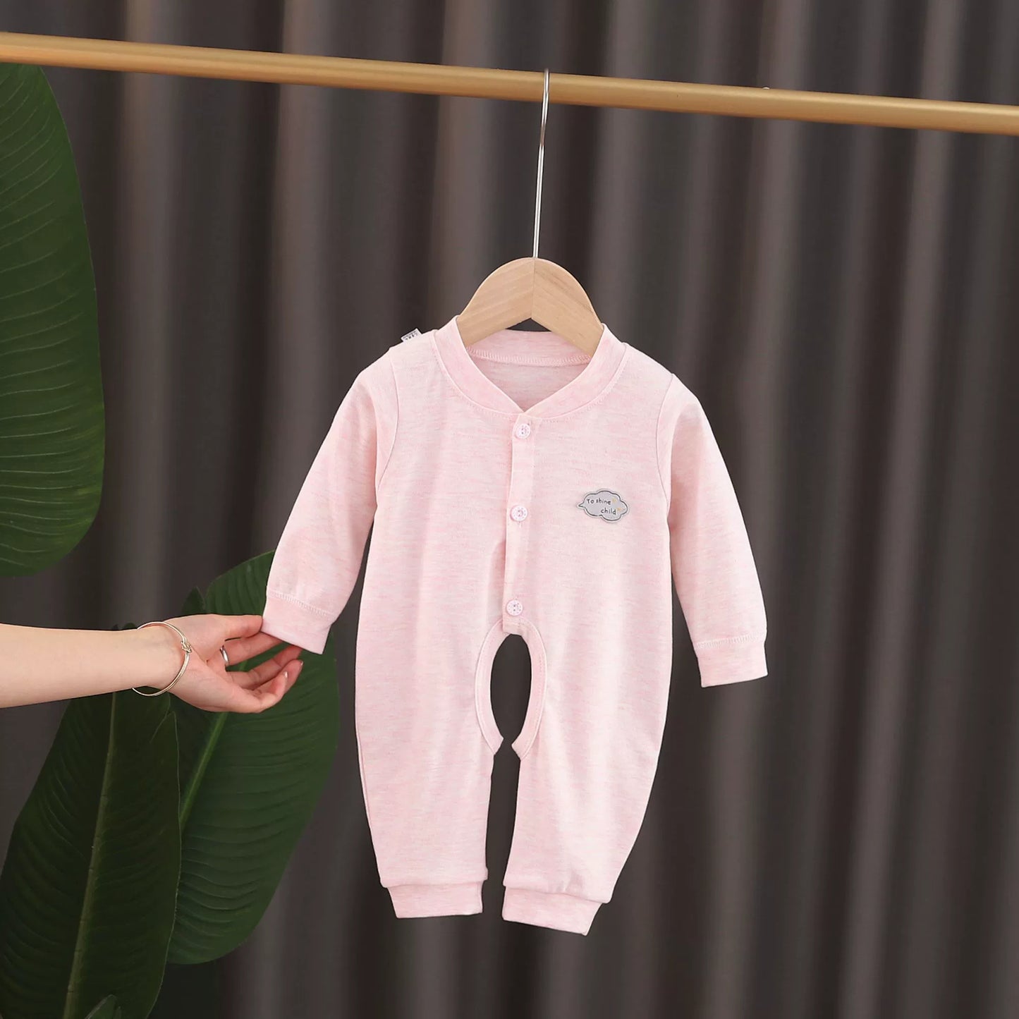 Newborn Baby Spring Autumn Pure Cotton Long Sleeves Jumpsuit Romper