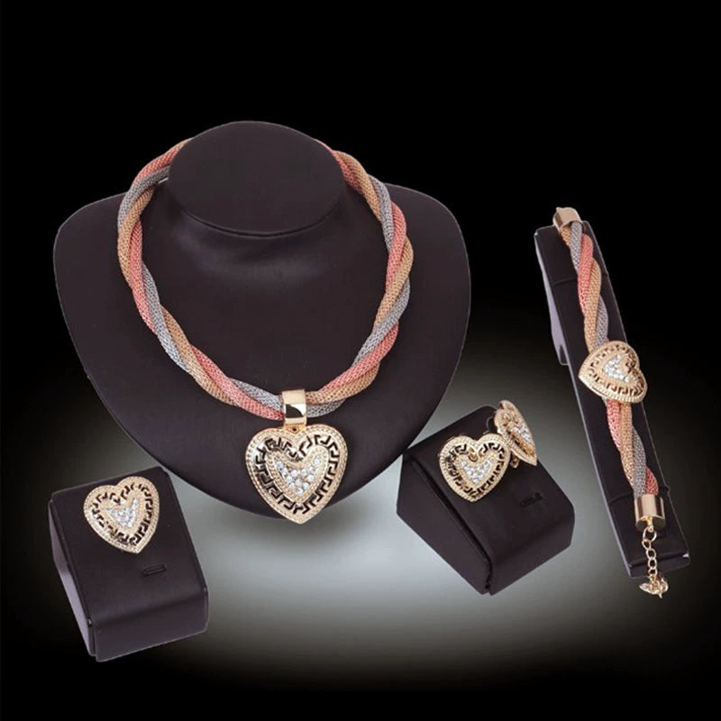 Fashion Inlaid Jewel Rhinestone Clavicle Chain Women's Banquet Earrings