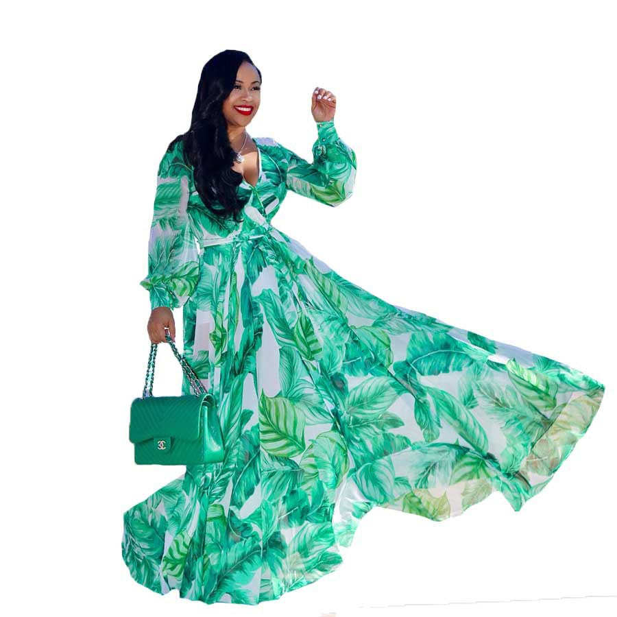 Printed Fashion Floral Beach Dress Fashion Print Fashion Floral Beach Dress