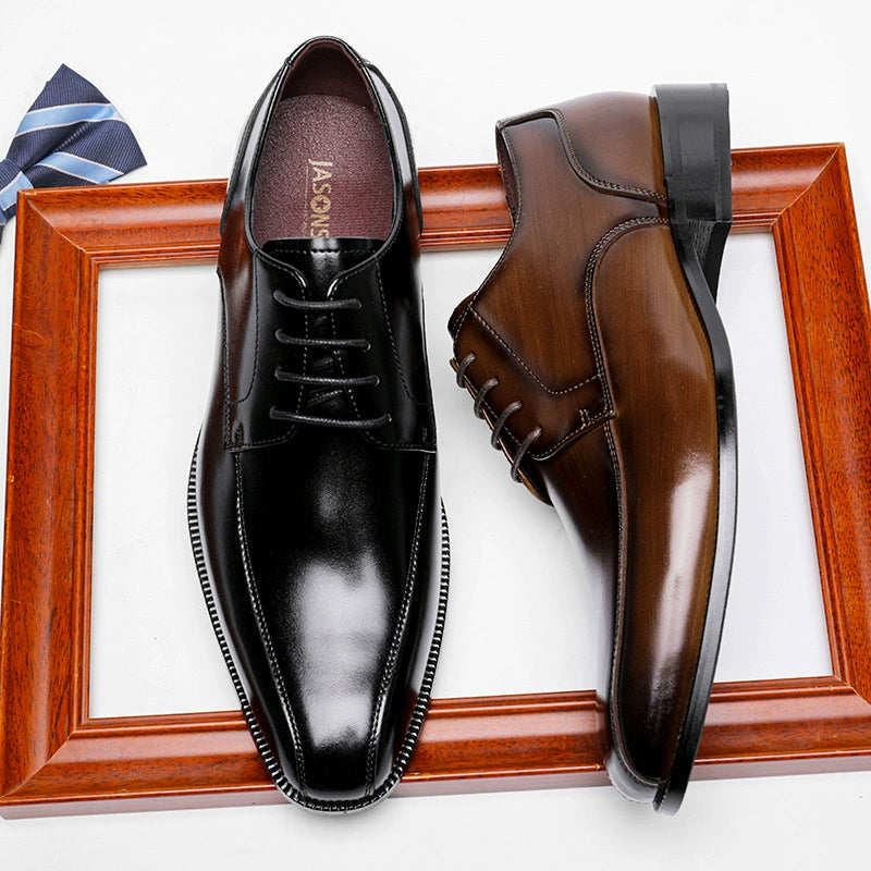Men's Breathable Square Toe Leather Shoes