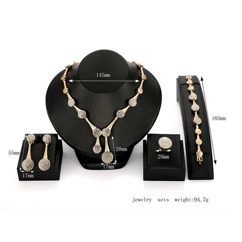 Fashion Inlaid Jewel Rhinestone Clavicle Chain Women's Banquet Earrings