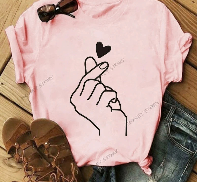 T-Shirts Short Sleeves Round Neck Cartoon Printing Comfortable