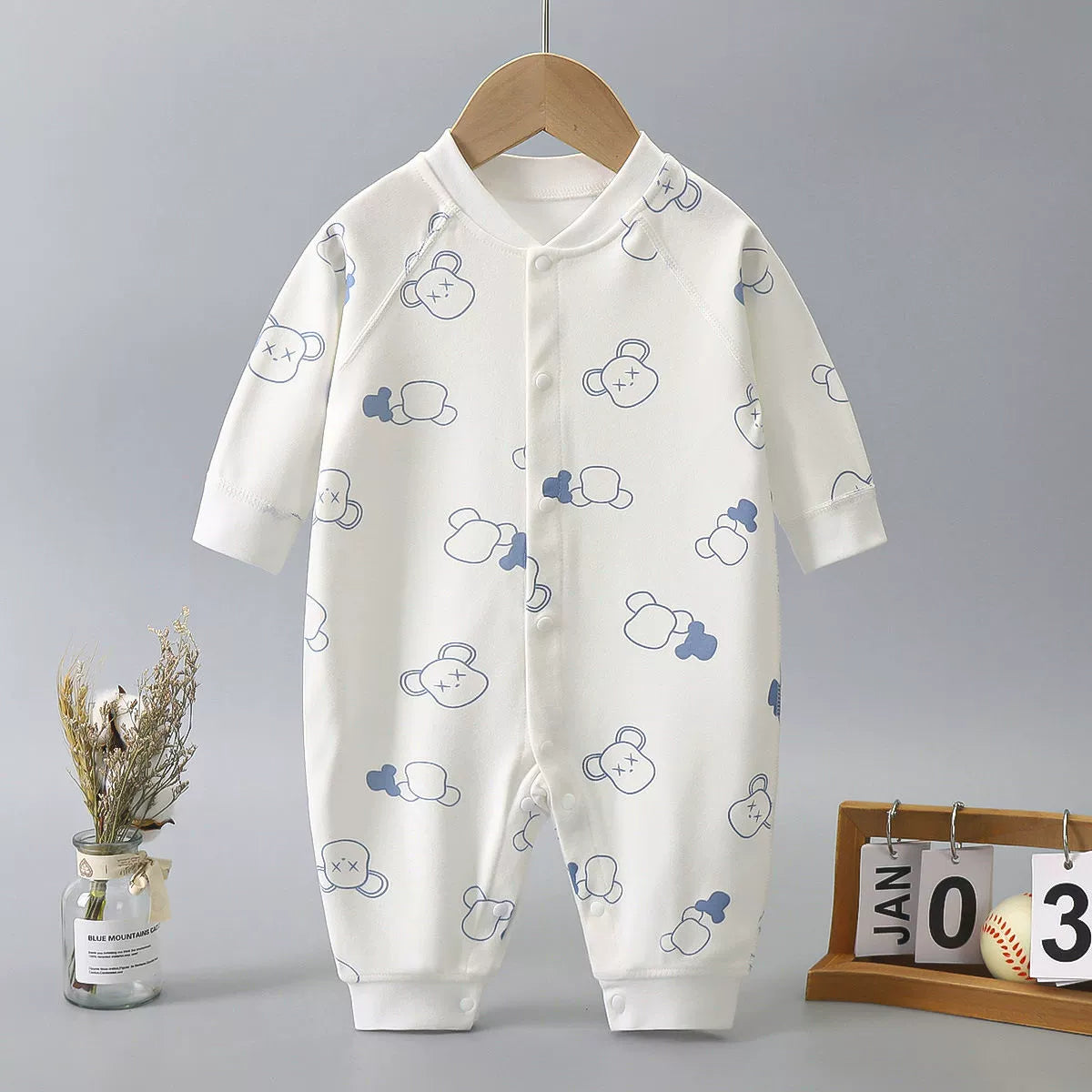 Newborn Baby Spring Autumn Pure Cotton Long Sleeves Jumpsuit Romper
