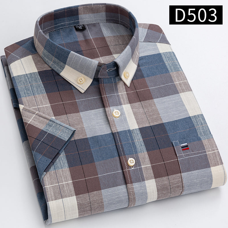 Casual Oxford Men's Short-Sleeved Dress Shirts