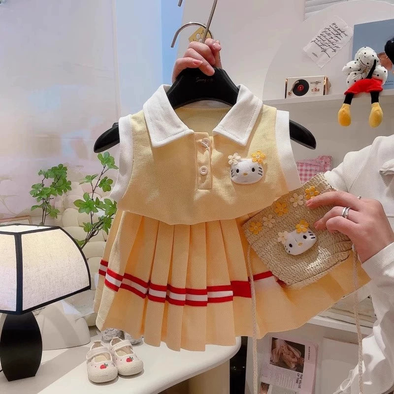 Summer K-style Sleeveless Vest Dress Baby Bows