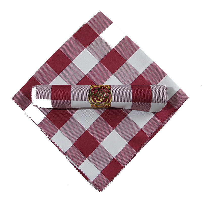 10-Piece High-End Jacquard Napkin Cloth and Rings Home Restaurant Banquet Napkin Cloth 48 * 48cm