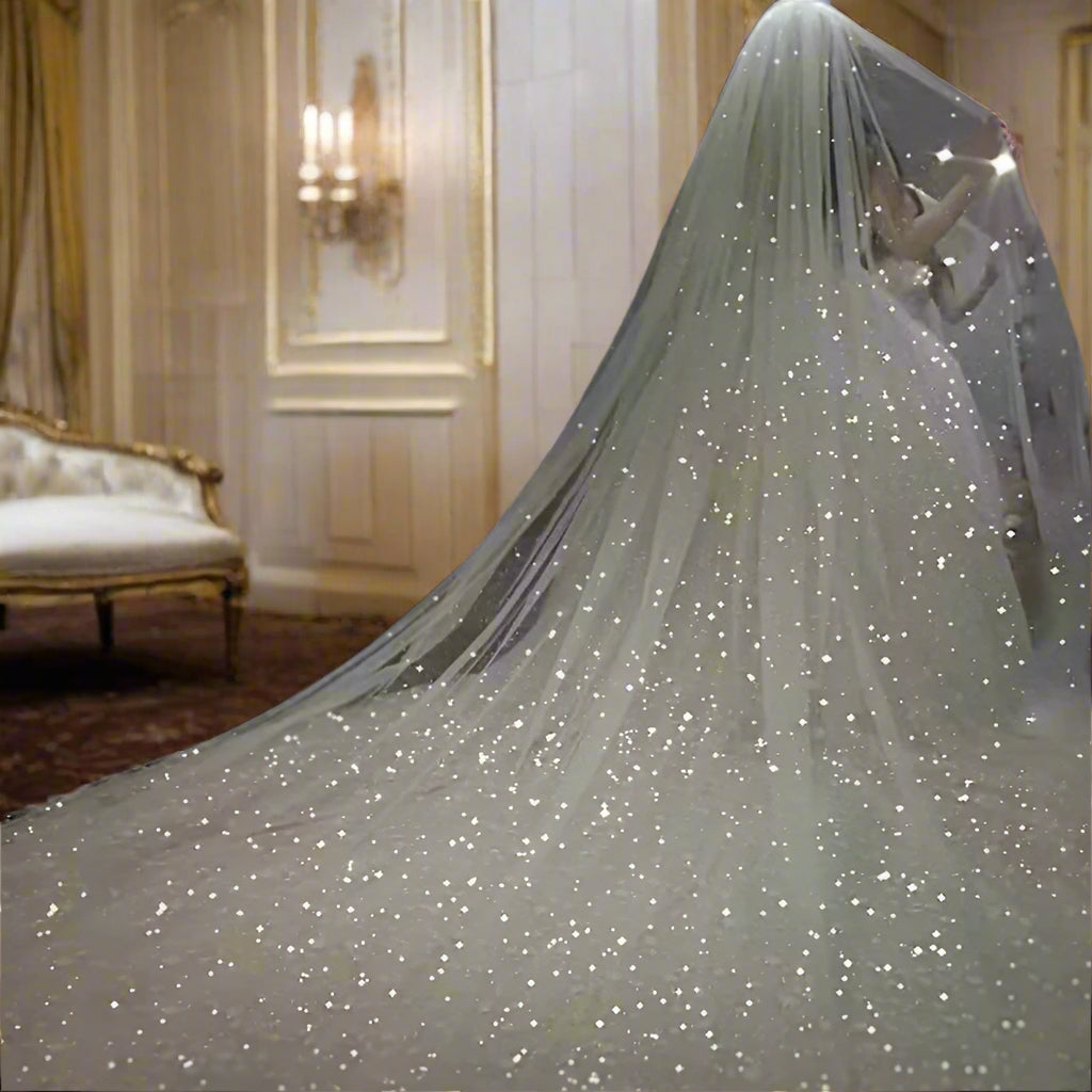 Luxury Cathedral Sparking Glitter Wedding Bridal Veil Long 3M/5M