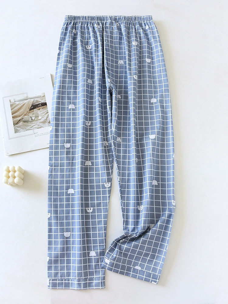 Men Pure Cotton Spring and Summer Pajama Pants