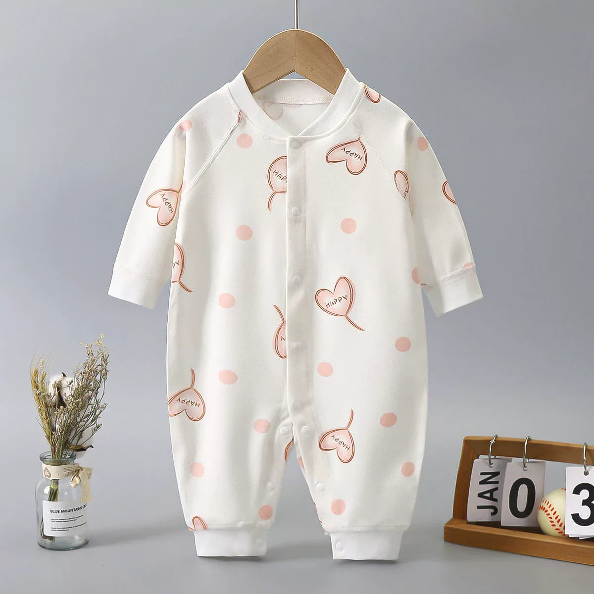 Newborn Baby Spring Autumn Pure Cotton Long Sleeves Jumpsuit Romper