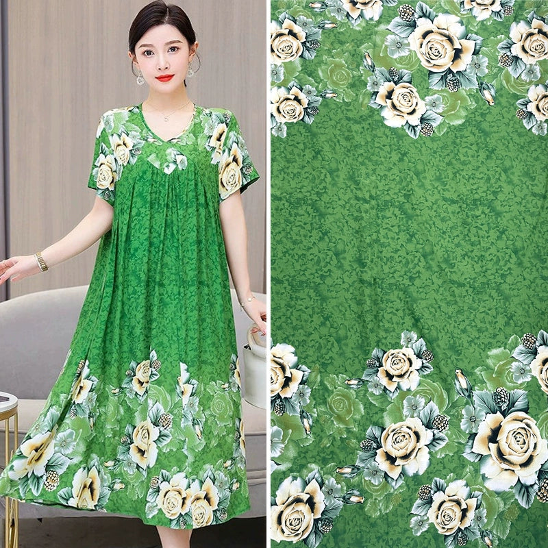 Silk Synthetic Cotton Rayon Cloth Mulberry Summer Loungewear Pajamas Dress