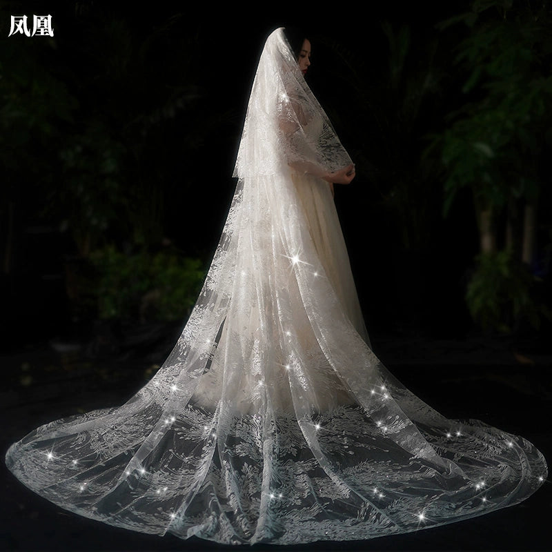 Bride Wedding Long Big Tailing Veil